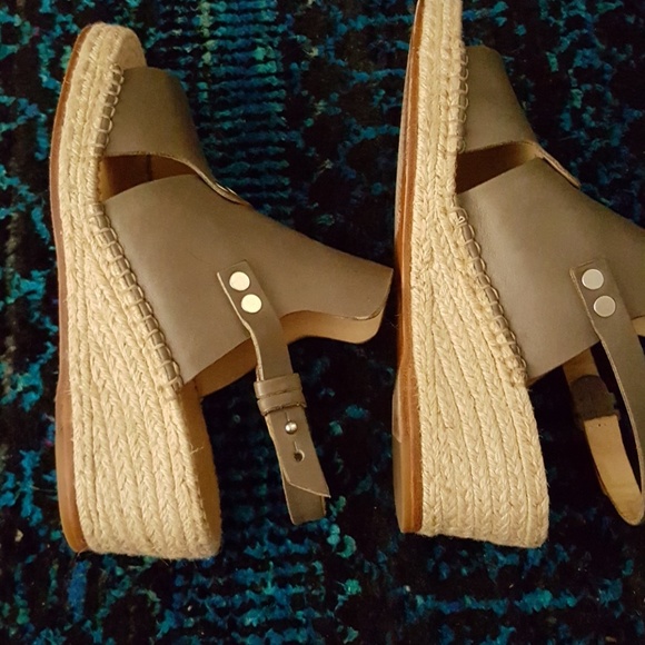 SOLD-RAG & BONE Leather Espadrille Wedges - 38.5 - Picture 5 of 7